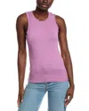 Minnie Rose Frayed Cashmere-blend Tank In Purple