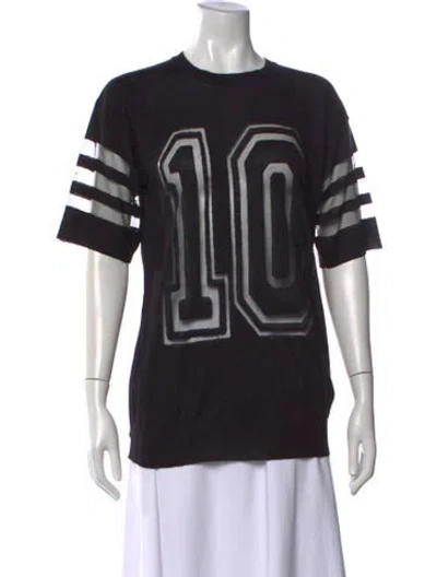 Pre-owned Minnie Rose Graphic Print Crew Neck Sweater In Black