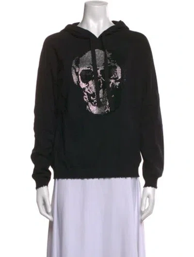 Pre-owned Minnie Rose Graphic Print Crew Neck Sweater In Black