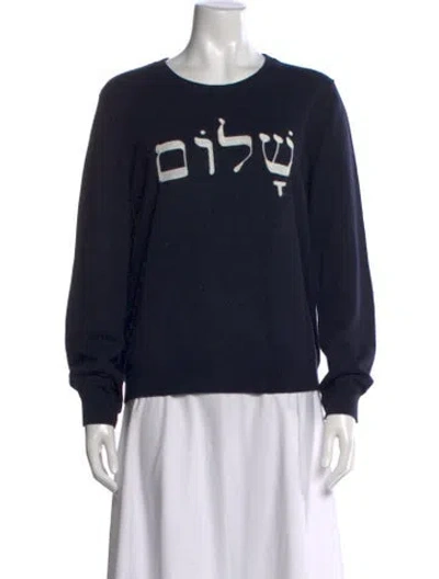 Pre-owned Minnie Rose Graphic Print Crew Neck Sweater In Black