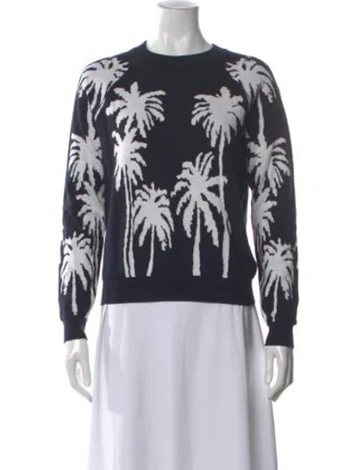 Pre-owned Minnie Rose Graphic Print Crew Neck Sweater W/ Tags In White