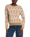 Minnie Rose Intarsia Cashmere Sweater In Brown