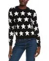 Minnie Rose Intarsia Star Cashmere-blend Sweater In Black