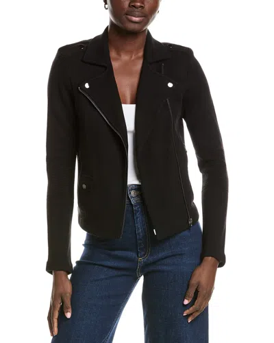 Minnie Rose Knit Moto Jacket In Black
