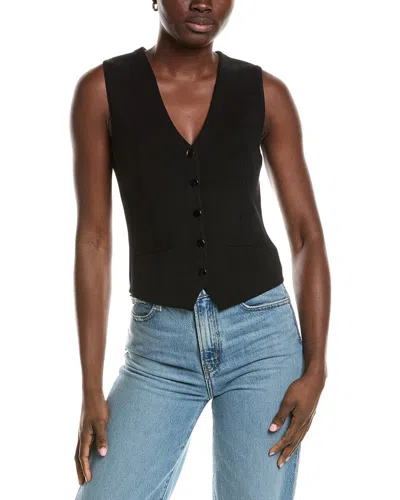 Minnie Rose Knit Snap Vest In Burgundy