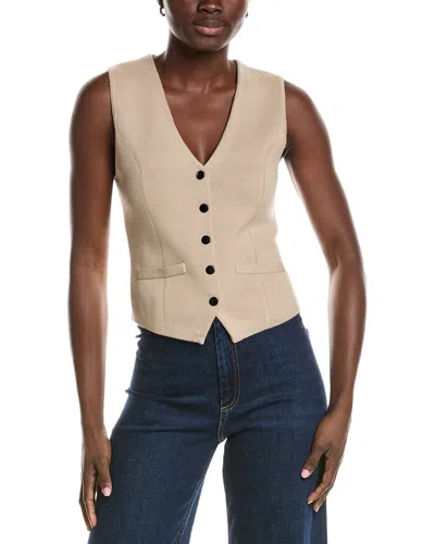 Minnie Rose Knit Snap Vest In Brown