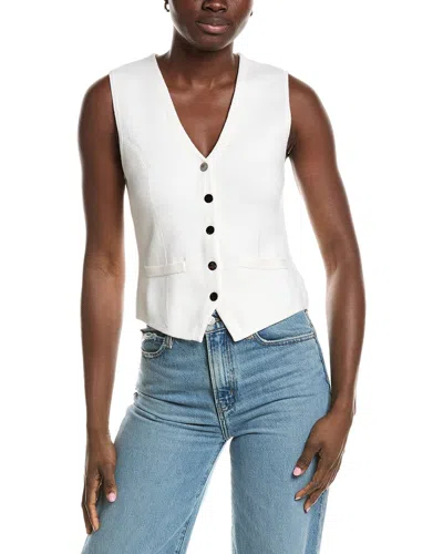 Minnie Rose Knit Snap Vest In White