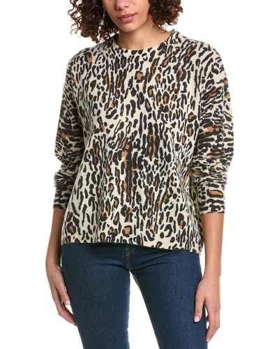 MINNIE ROSE MINNIE ROSE LEOPARD OVERSIZED CASHMERE SWEATER