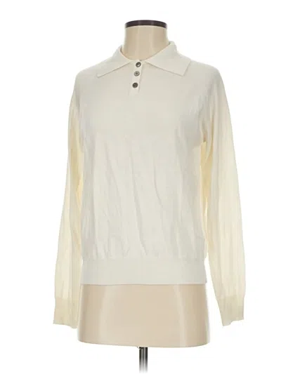 Pre-owned Minnie Rose Long Sleeve Polo Shirt In White