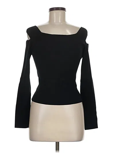 Minnie Rose Long Sleeve Top Black One Shoulder Neckline Tops
