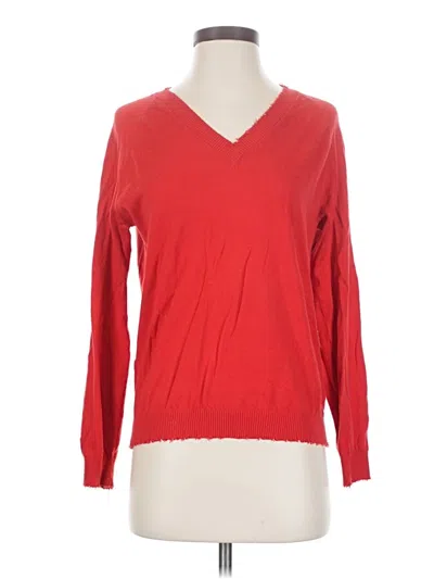 Pre-owned Minnie Rose Long Sleeve Top Red V-neck Tops