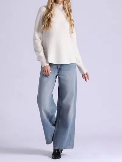 Minnie Rose Luxe Cashmere Seamless Mock Neck Sweater In White