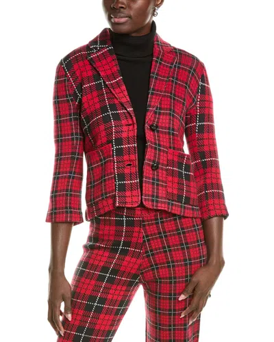 MINNIE ROSE MIXED PLAID BLAZER