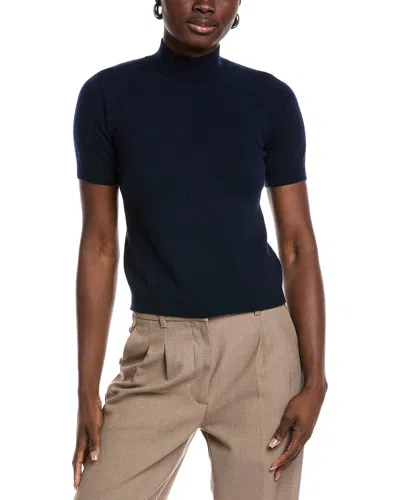 Minnie Rose Mock Cashmere Sweater In Blue