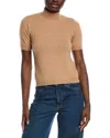 Minnie Rose Mock Cashmere Sweater In Brown