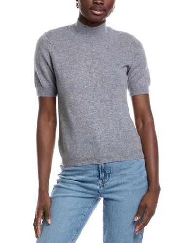 Minnie Rose Mock Cashmere Sweater In Gray