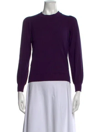 Pre-owned Minnie Rose Mock Neck Sweater In Purple