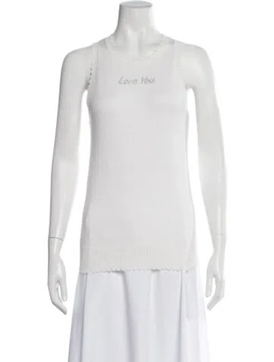 Pre-owned Minnie Rose Mock Neck Sweater In White