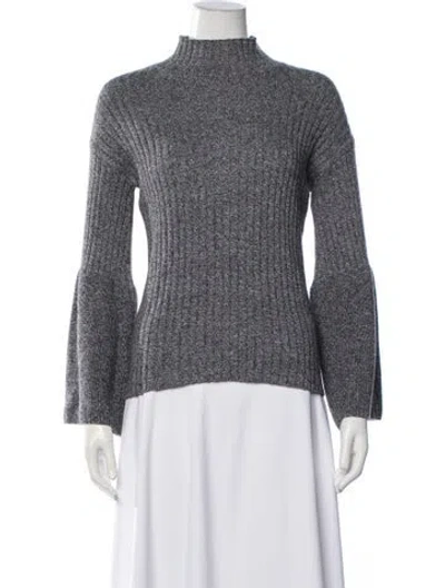 Pre-owned Minnie Rose Mock Neck Sweater In White