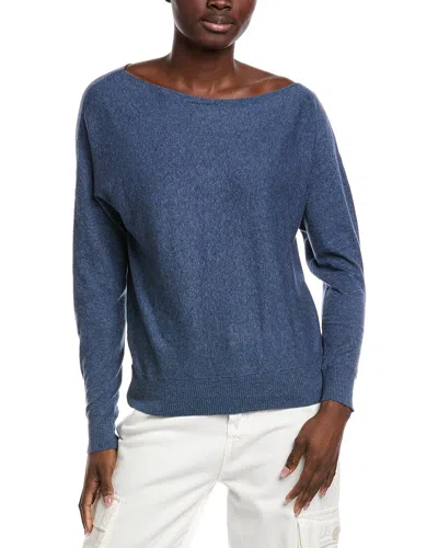 Minnie Rose Off-the-shoulder Cashmere-blend Sweater In Blue