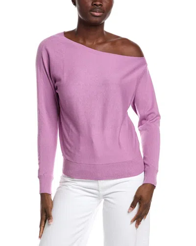 Minnie Rose Off-the-shoulder Cashmere-blend Sweater In Purple