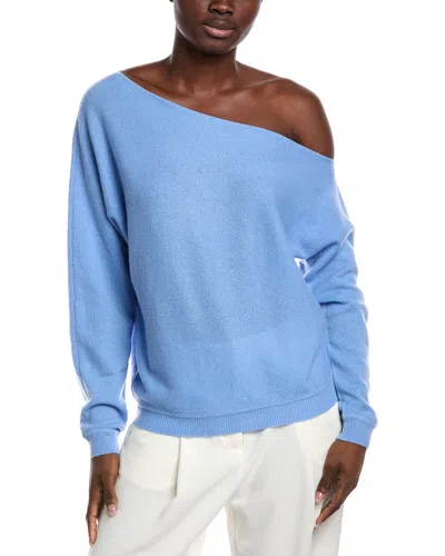 Minnie Rose Off-the-shoulder Cashmere Sweater In Blue