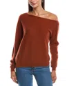 Minnie Rose Yr4332 Cashmere Off The Shoulder Top In Brown