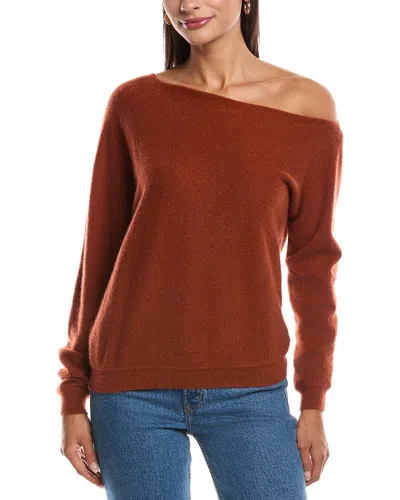 Minnie Rose Yr4332 Cashmere Off The Shoulder Top In Brown