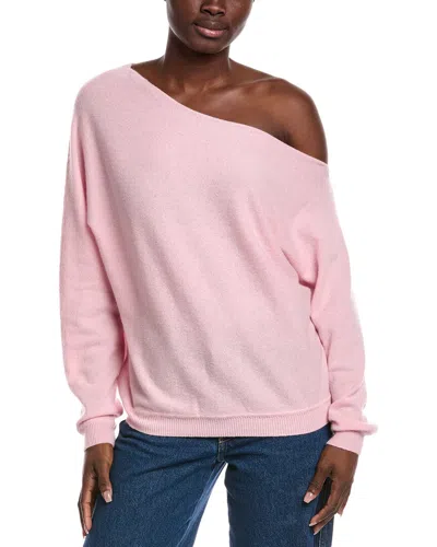 Minnie Rose Off-the-shoulder Cashmere Sweater In Pink