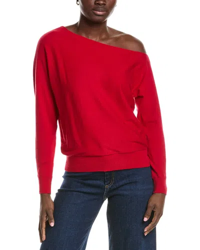 Minnie Rose Off-the-shoulder Cashmere-blend Sweater In Red