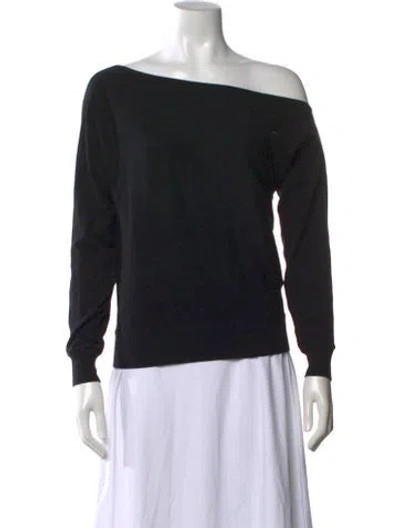 Pre-owned Minnie Rose Off-the-shoulder Sweater In Black
