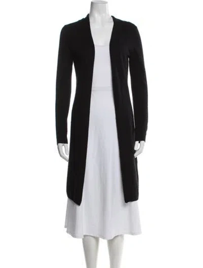 Pre-owned Minnie Rose Open Front Sweater In Black