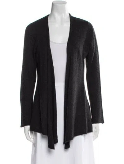 Pre-owned Minnie Rose Open Front Sweater In Black