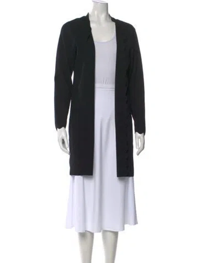 Pre-owned Minnie Rose Open Front Sweater In Black