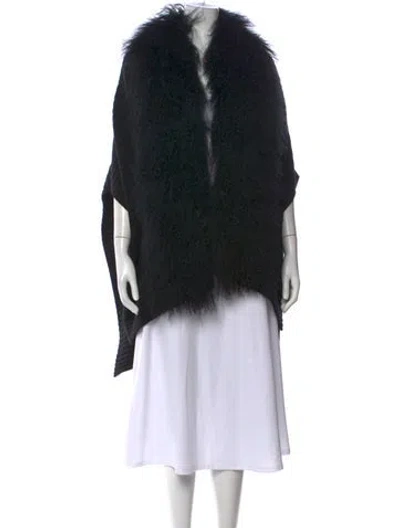 Pre-owned Minnie Rose Open Front Sweater In Black