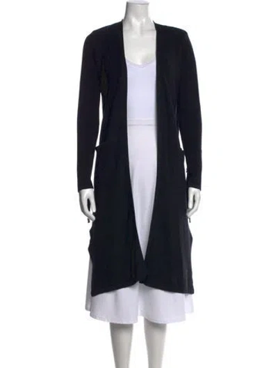 Pre-owned Minnie Rose Open Front Sweater In Black