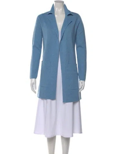 Pre-owned Minnie Rose Open Front Sweater In Blue