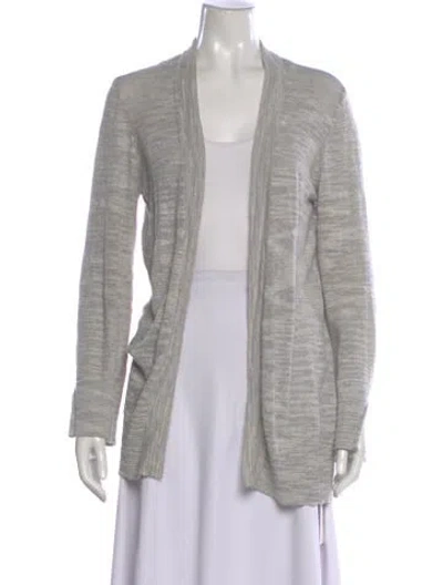 Pre-owned Minnie Rose Open Front Sweater In Gray