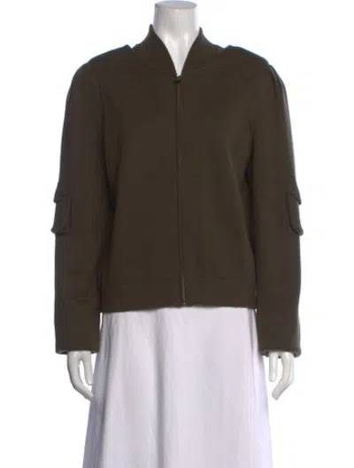 Pre-owned Minnie Rose Open Front Sweater In Green