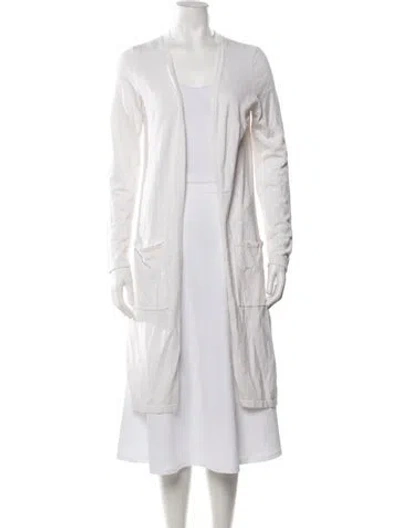 Pre-owned Minnie Rose Open Front Sweater In White