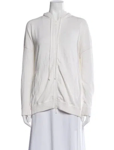 Pre-owned Minnie Rose Open Front Sweater In White
