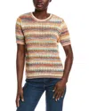 Minnie Rose Open Knit Sweater In Multi