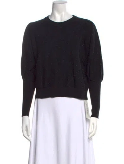 Pre-owned Minnie Rose Patterned Crew Neck Sweater In Black