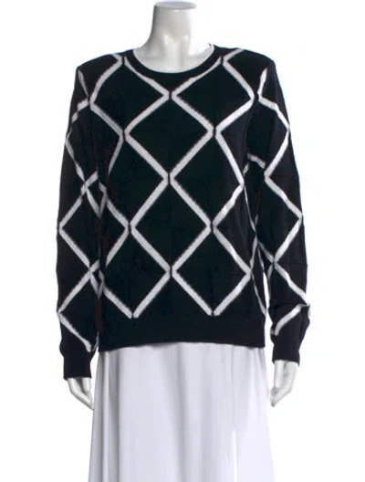 Pre-owned Minnie Rose Patterned Crew Neck Sweater W/ Tags In Black