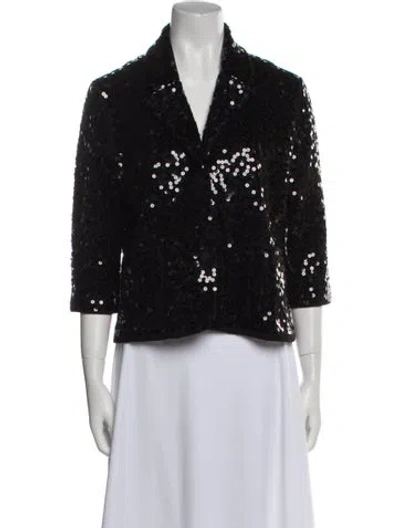 Pre-owned Minnie Rose Patterned Evening Jacket In Black