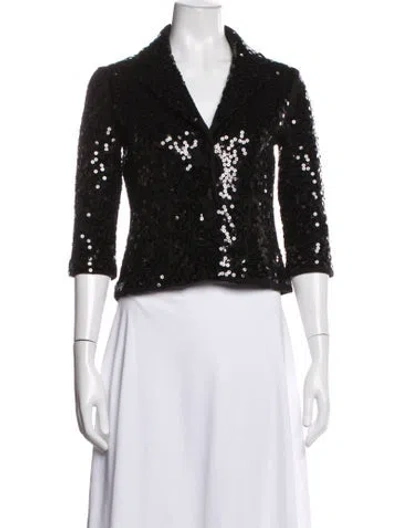 Pre-owned Minnie Rose Patterned Evening Jacket In Black