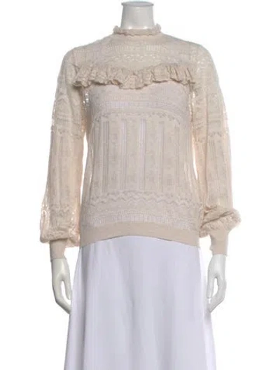 Pre-owned Minnie Rose Patterned Turtleneck Sweater In Neutral