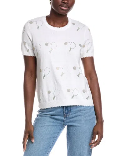 Minnie Rose Pickleball Embellished Cashmere-blend Sweater In White