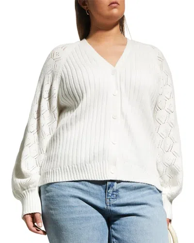 Minnie Rose Plus Cashmere-blend Cardigan In White