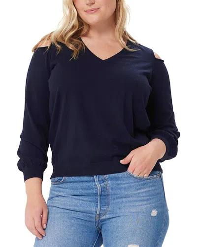 Minnie Rose Plus Cashmere-blend Sweater In Blue
